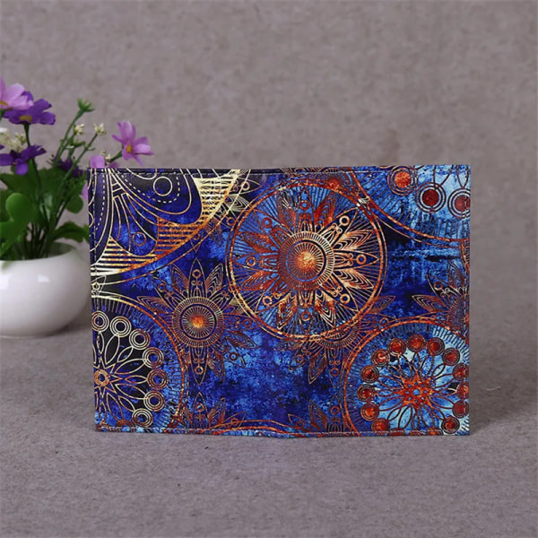 Utsökt konststil Pass Cover Van Gogh Stjärnhimmel Kvinnor Läder Passhållare Män Rese-ID Passplånbok Green