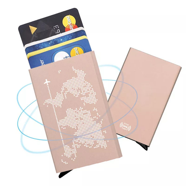 RFID Stöldskydd lyx ID-korthållare Unisex Automatisk solid metall Bank Kreditkortshållare Plånbok Kvinnor Män Case 1PCS(.110)