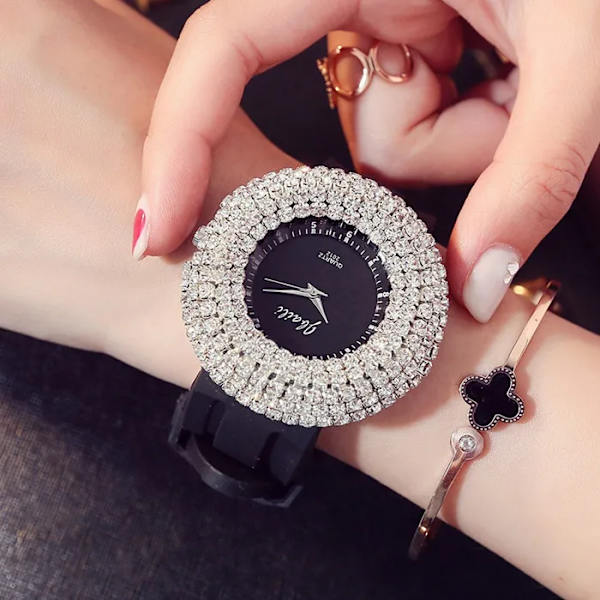 Relogio Feminino Klockor Dam Lyx Strass Armbandsur Dam Dam Casual Klocka Montre Femme Saat Hodinky Style 1