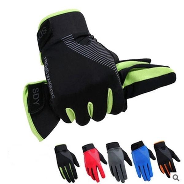 Män Cykelhandskar Full Finger Touch Screen Motorcykel Cykel Mtb Cykel Handskar Gym Träningshandskar Utomhusfiske Hand Guantes Black Blue L