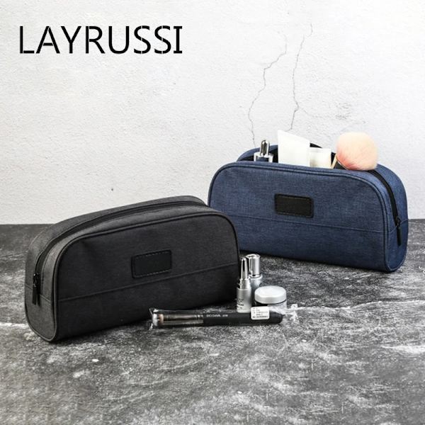 Layrussi Resor Vattentät Sminkväska För Kvinnor Toalettartiklar Organizer Wash Kit Förvaringsväska Påse Män Handväska Dragkedja Kosmetiska väskor Beige