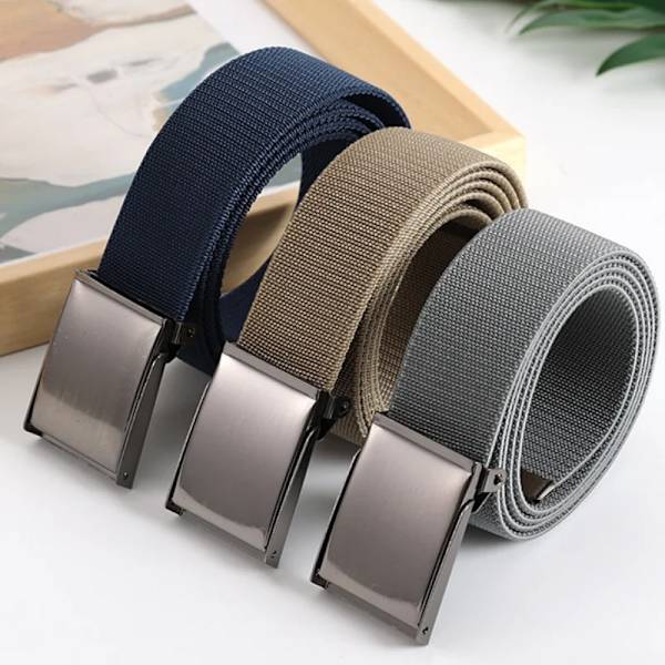 Nytt stretchtyg för män och kvinnor, stickat bälte i andningsbart canvasbälte Modebälten för kvinnor Lyxigt designermärke Green 85cm