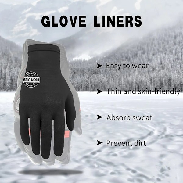 Iron Jia'S Motorcykelhandskar Innerhandskar Körning Andningsbara Lätta Motorcykel Moto Absorberar Svett Motocrosshandskar Innerhandskar Black L