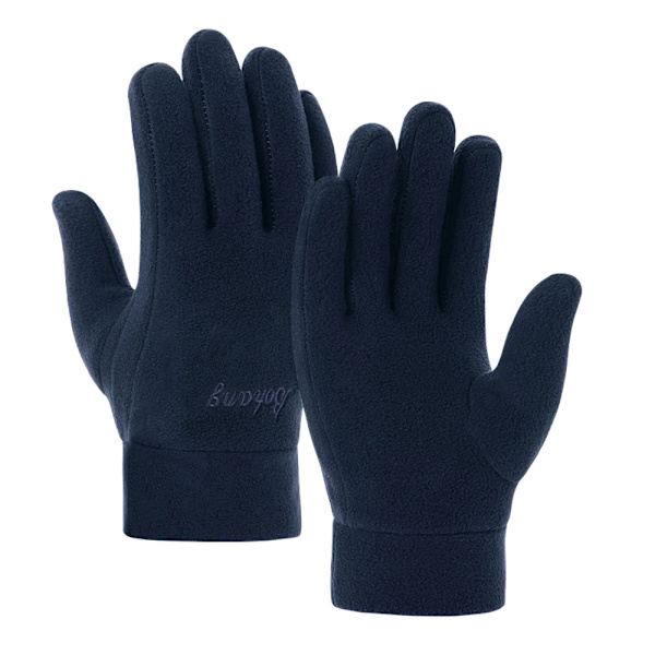 Vinterfleece Herr Dam Skidhandskar Vindtät thermal pekskärm Utomhus Sport Halkfri Cykling Snowboard Varma snöskoterhandskar Thick - Navy