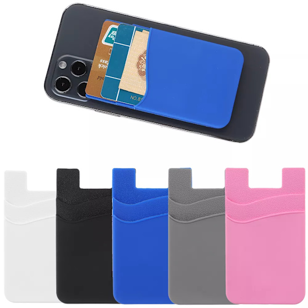 1PC Mode Silikon Case Självhäftande korthållare Universal Mobiltelefonficka Stick On Kreditkortsväskor Handväska white