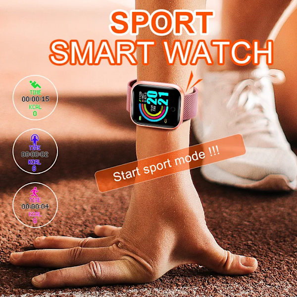 I5 Kvinna Herr Smart Watch Smartwatch Sport Smart Watch Herrklockor Kvinnor Connected Watch Fitness Armband Tracker Puls White(Steel Strap)