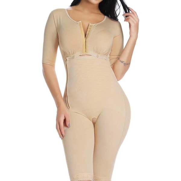 Waist trainer Slimming Shapewear Colombianas Post-kirurgi Helkroppsarmformare Body Suit Powernet Gördel Svart Beige XXXL