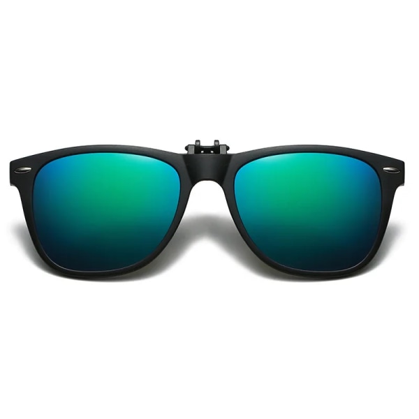 TR90 Polarized Clip On Solglasögon Män Flip Up Photochromic Solglasögon Spegel Blå Gul Lins Night Vision Körglasögon black blue green as picture