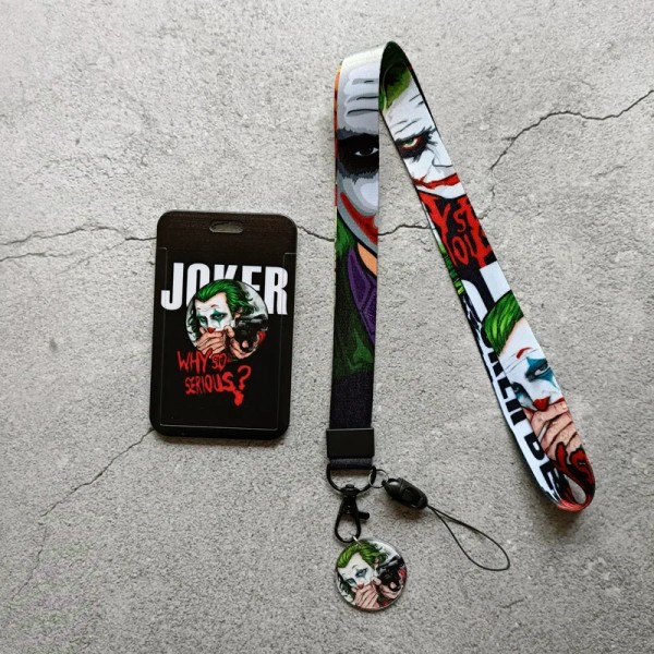 1 Set The Joker Card Holder Anime Badge Anti-Lost Lanyard Student måltidskort Skyddsfodral busskort måltidskort XC-17