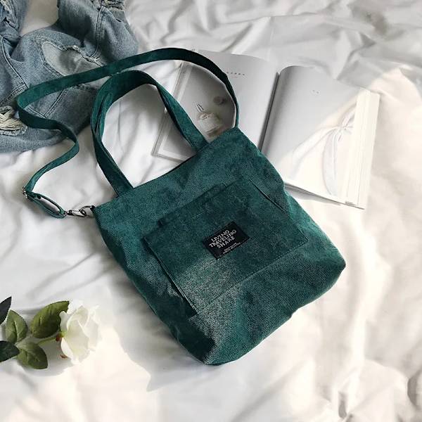Ny axelväska i canvas för kvinnor Mode manchester Crossbody-väska med stor kapacitet Kvinnlig Casual Pläd Enfärgade handväskor Green