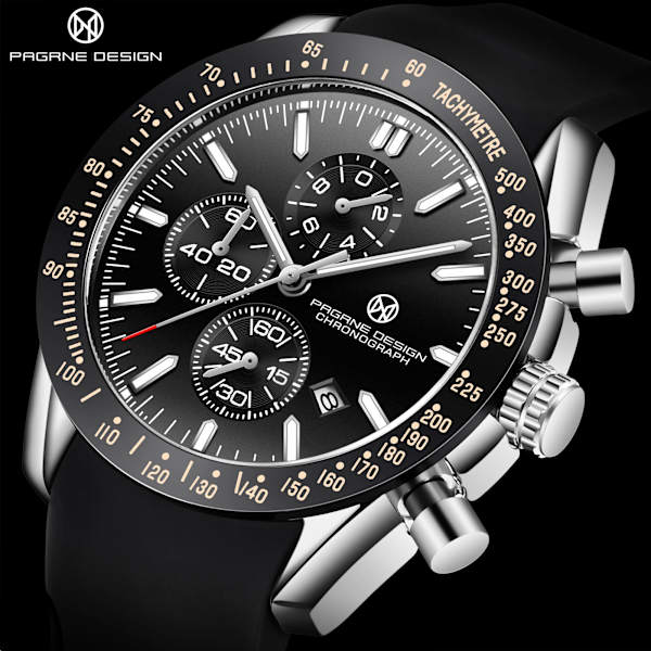 PAGANI DESIGN （Pagrne） Ny herrkvartsklocka watch Watch för män Mode Casual Manklocka Relogio Maasculino SliverBlackR