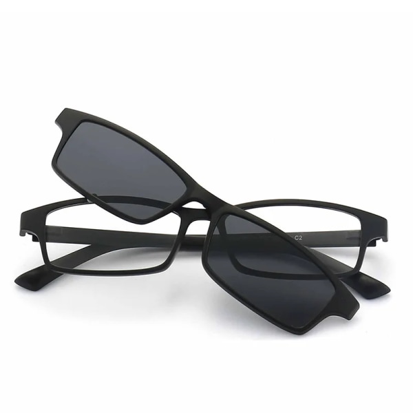 5PCS Magnetisk polariserad klämma på solglasögon Damer Män Plastram för nattkörning Solglasögon UV400 2251A-C1-Polarized