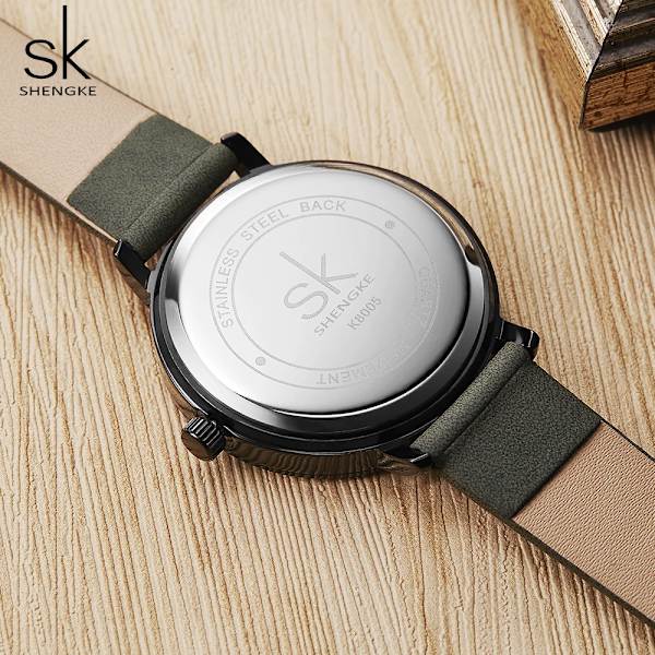 Shengke enkel watch för kvinnor brunt retro läder Relogio Feminino Toppmärke Dammode Minidesign Quartz Reloj Mujer grey
