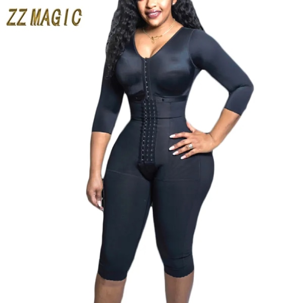 Fajas Colombianas Mujer Helkroppsstöd Armkompression Krymp din midja med inbyggd BH BBl Post Op Surgery Supplies Black XXL