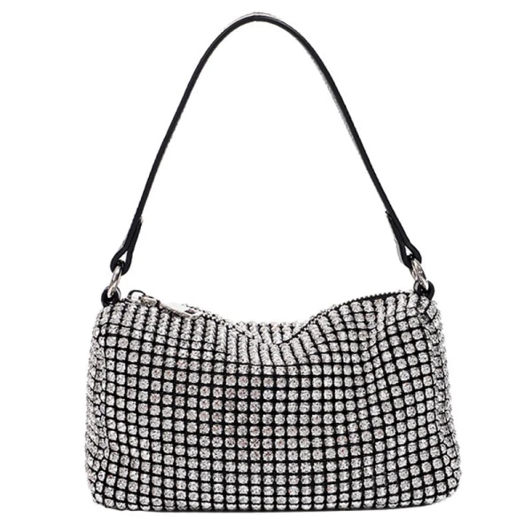 Black Diamond kvällsväska lyxig designer dam högkvalitativ armhåla väska glänsande väskor för kvinnor handväskor sac a main femme silver without Wang Giftbox