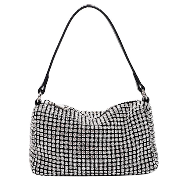 Black Diamond kvällsväska lyxig designer dam högkvalitativ armhåla väska glänsande väskor för kvinnor handväskor sac a main femme silver without Wang NO Box