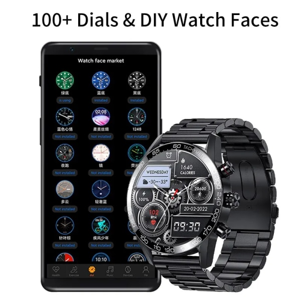 LIGE Smarta klockor för män Smart Watch Bluetooth Calling Smartwatch Fashion Business Klocka Ny Smartband Man Reloj 360 360 black