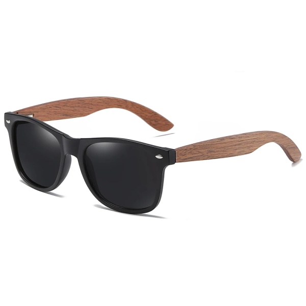 GM Märke Valnöt Trä Polariserad Solglasögon Herr Fyrkantig Båge Solglasögon Dam Solglasögon Man Oculos de sol Masculino S7061h Brown Square Box Black