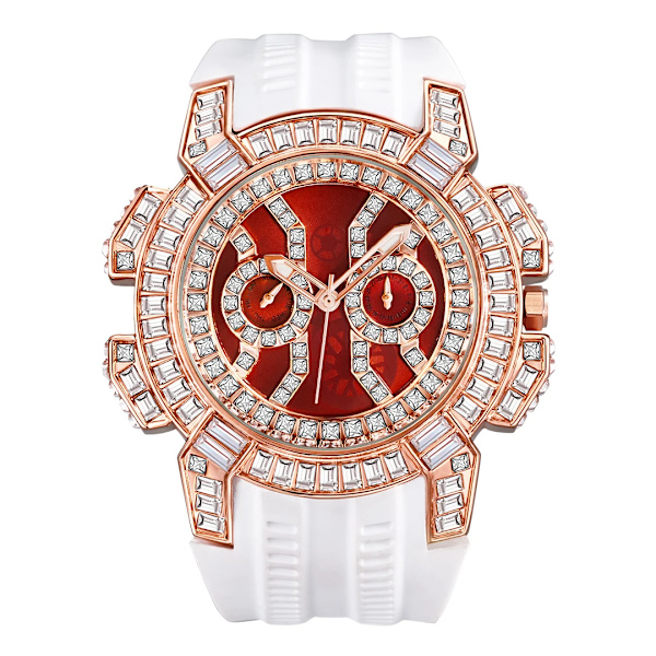 Moissanite Diamond Jacob&Co Mode Watch för män Ny watch Herr Hip Hop Lyx 18K guld Chrono vit gummiröd watch V318-RGW