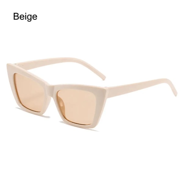 Trendiga UV400 Skydd Fyrkantiga Modeaccessoarer Nyanser Cat Eye Solglasögon för Dam Solglasögon för män Beige