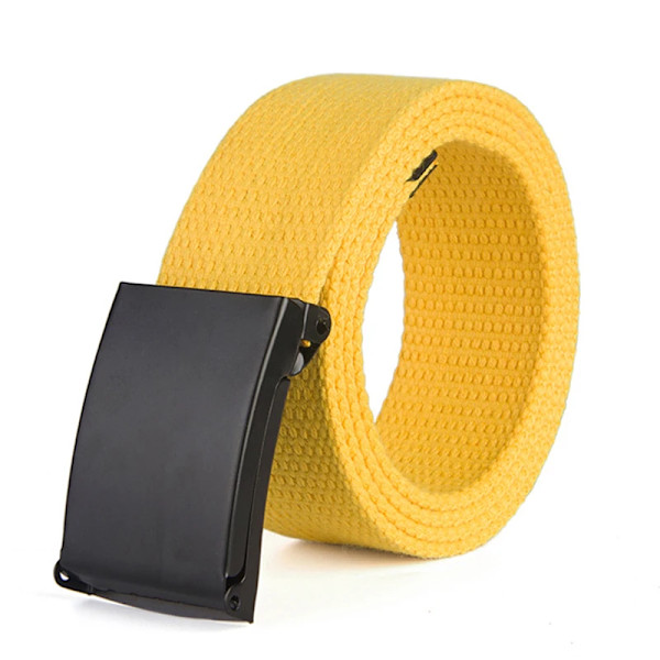 Män Kvinnliga Jeans Bälte Militär Nylon Justerbart Bälte Utomhus Resor Taktisk Midjebälte Metall Unisex Spänne Byxor Byxor 120cm A Yellow 116CM