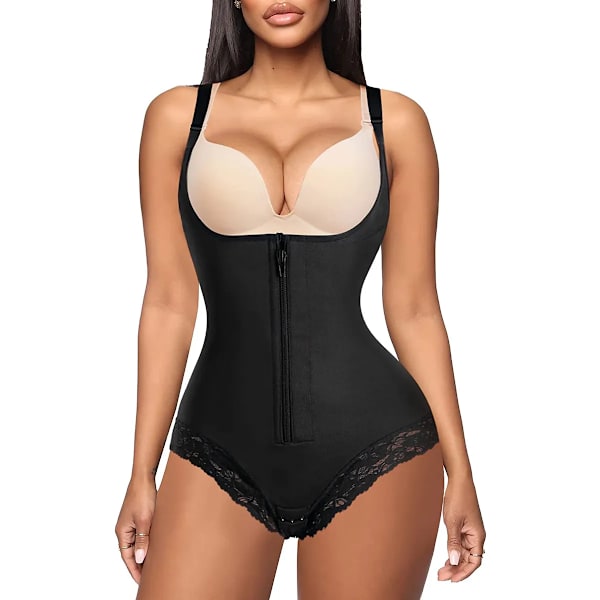 Latex waist trainer Reduktiv gördel magen slimmande slida Body Shapewear Kvinnor Butt Lifter Body Shaper Dragkedja Fajas Khaki M