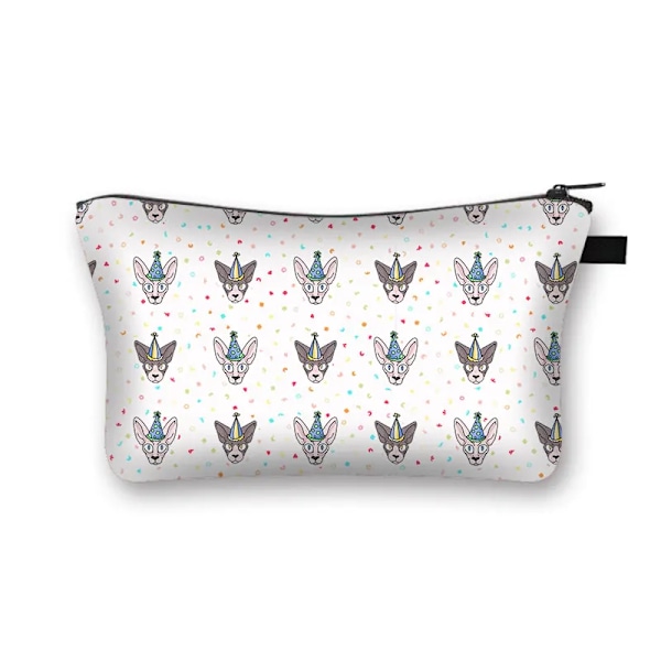 Sphynx Cat Print Kosmetikväska Kvinna Multifunktionell Skönhetsväska Dammtät förvaringsväska Dam Rese Case flickor Makeupväska shzbwumaom4