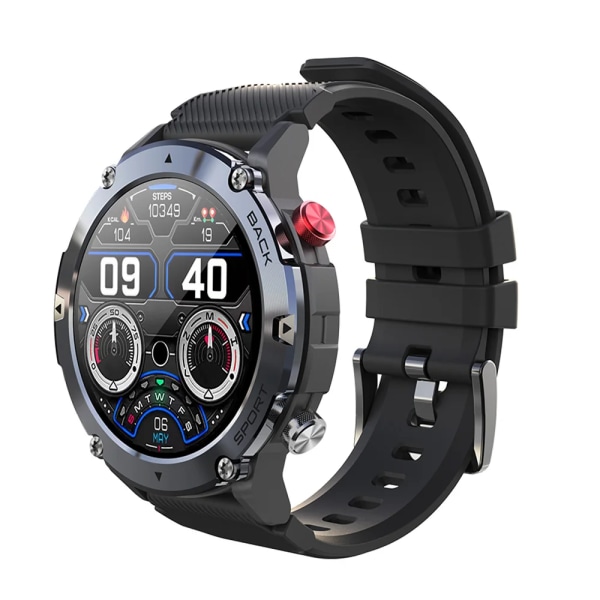 LEMFO LF26 Max Smart Watch Herr Bluetooth Call Smartwatch IP68 Vattentät 360 HD Screen Standby för Android IOS Black