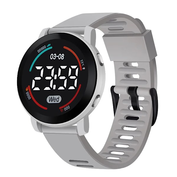 Damklockor Led Digital Elektronisk Watch Herr Utomhussport Casual Slim Mjuk Silikon Damarmbandsur Reloj Digital Mujer Gray  800