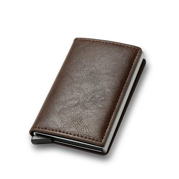 Anti Rfid Kreditkortshållare Smart Minimalistisk Plånboksficka Män Kvinnor Smal Korthållare Bank Säkert Case Coffee