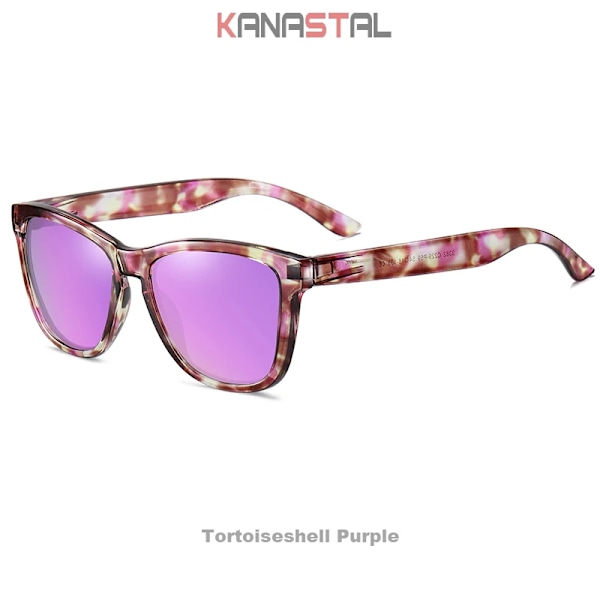 Polariserade solglasögon för kvinnor Herr Spegel Solglasögon UV400 fyrkantiga glasögon Bågar Bikini Sport Fiske Cykling Shade Glasögon Tortoiseshell purple Other