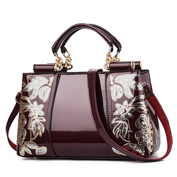 Broderi Damväska Läderväskor och handväskor Lyxiga axelväskor crossbody-väskor Damväska för kvinnor sac a main femme Purple