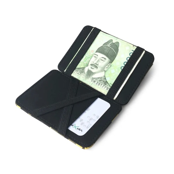 Ultra Slim Camouflage Magic Plånböcker för Kvinnor Män PU Läder Mini ID-kortshållare Myntplånböcker Resor Case Clip Cover Vertical Brown