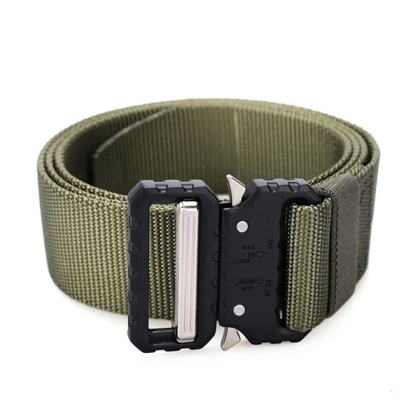 Nylon Herrbälte Taktisk Metallspänne Automatiska Bälten Justerbar längd Snabbkoppling Utomhus Militär Utbildning US Army Lyx B Army green belt 125cm