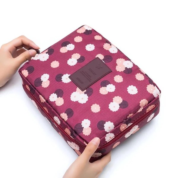 Ny bärbar multifunktion unisex resor kosmetisk väska för kvinnor och män Toalettartiklar Organizer Vattentät kvinnlig förvaring Sminkfodral rose flower