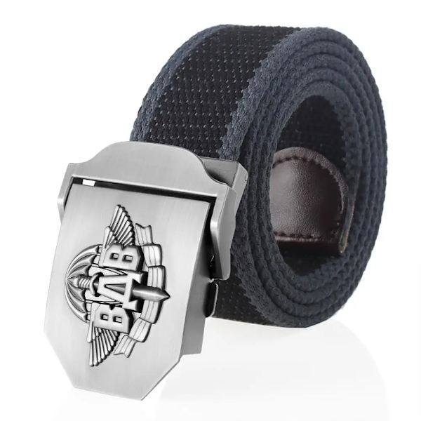 SupSindy män Canvasbälte 3D ryska luftburna trupper VDV metallspänne jeansbälten för män Army Military Taktisk Bälten Man Strap Black gray side 110cm