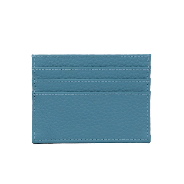 Anpassad 100 % koläder Pebble Mönster Kreditkortshållare Smal plånbok Män Kvinnor Plånbok Pocket Card Custom Initial Letters Case blue 0695(.1793)