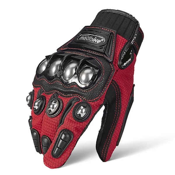 Utomhussporter Hel Finger Riddare Ridning Motorcykelhandskar Andningsbart Mesh Tyg Herr Stålhandskar green M