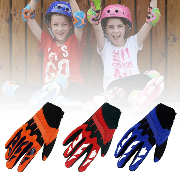 Barn Barn Skridskoskoter Cykel Cykling Helfingerskyddshandskar Cykelridning Cross Country Racing Handskar Unisex Orange M