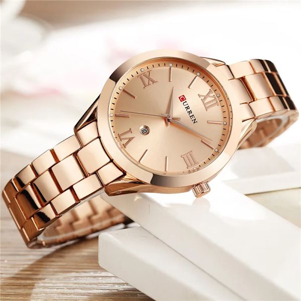 CURREN Mode Damklockor Toppmärke Lyx Watch Silver Rostfritt stål Klassiskt armband Damklocka Present 9007 CU906503 without box