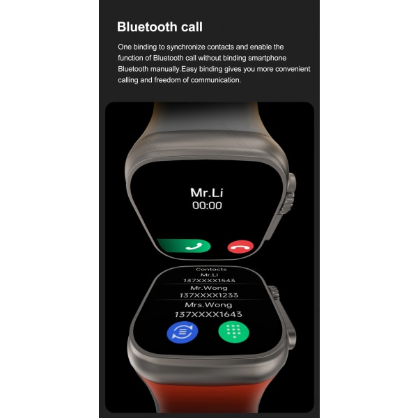 Smart Watch Ultra Ocean Band Series 8 Smartwatch Kroppstemperatur Mätning av Bluetooth -samtal Män Dam Fitness Armband 49 mm With Ocean Band(.1370)