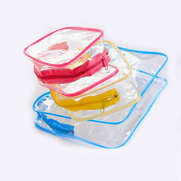1 ST Vattentät PVC kosmetikaväska Tvätta Skönhetsväskor Kit Hemresa Transparent sminkväska Toalettväska Badprodukter Förvaringsväska White S