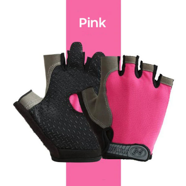 Halvfinger Cykelhandskar Andas Cykelhandskar Andas Män Kvinnor Half Finger Handskar Cykel Sporthandskar Pink M