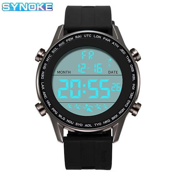 SYNOKE Lättläst Watch Stora siffror Coola klockor 50M Water Resist LED Ultratunna elektroniska armbandsur Military reloj hombre Blue watch
