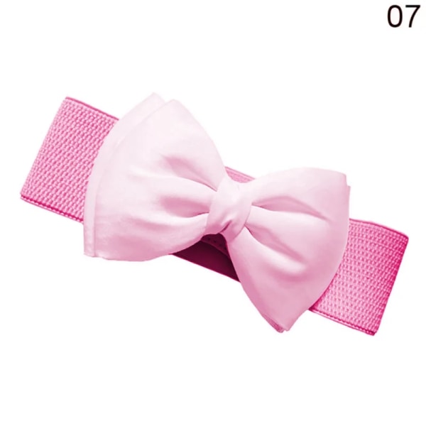 Nya kvinnor rosett Cummerbunds Elastisk rosett Bred Stretch Bukle Midjeband Bälte 12 färger Mode Flicka Klänning Accessoarer Midjebälten Pink One Size