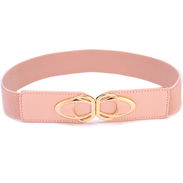 Mode Plus Size Dam Elastiska Bälten Dam Midjeklänningar Midjeband Casual Stretchigt Metallspänne Ceinture YF4.0-pink 65cm(68cm to 100cm)