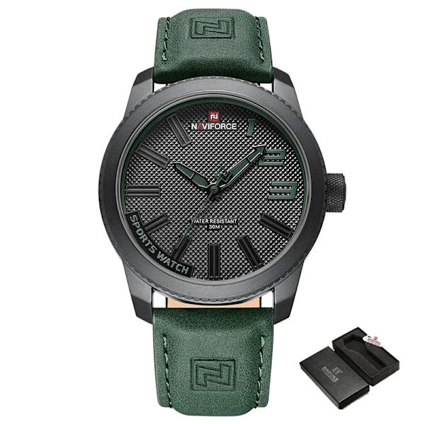 NAVIFORCE Toppmärke watch för män Militär sportklockor i läder Man Casual Vattentät manlig klocka 2022 Ny watch B GN GN With Box