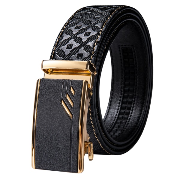 Designer Black Leather Herrbälten Prägling Spärrrem Midjeband Automatiska spännen Glidklänning Jeansbälte för män 110CM-130CM 2288DPA 110cm