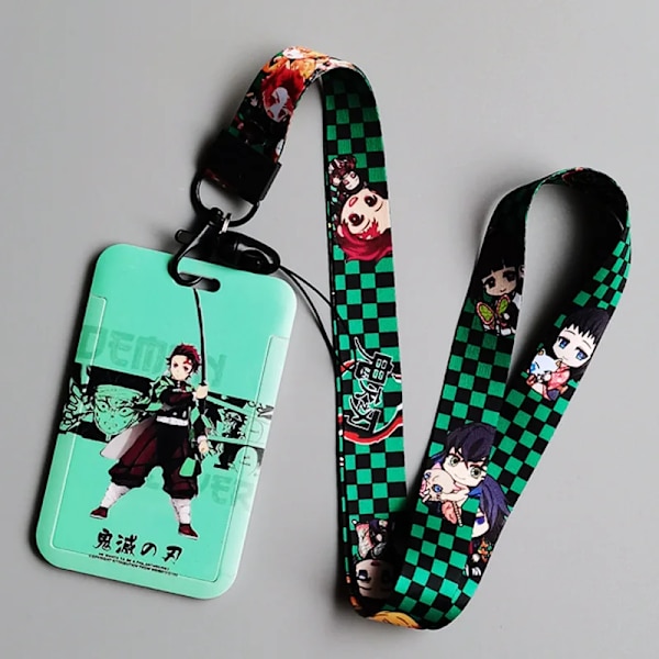 Demon Slayer Anime Kortfodral kort Lanyard Key Lanyard Cosplay Badge ID-kort Hållare Halsband Nyckelringar Kamado Nezuko GM-J