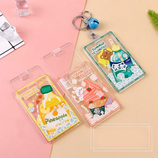 2022 Ny Kawaii hårdplast klar akryl Cover Case ärm Flicka Student-ID Namn Case d